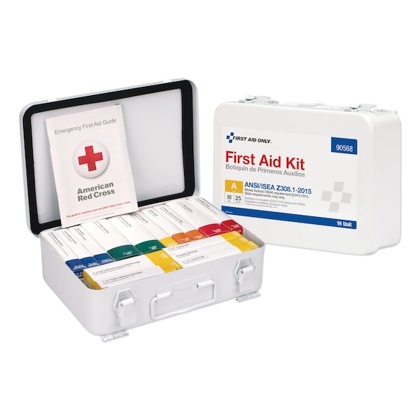 First Aid Only Unitized ANSI Compliant Class A Type III First Aid Kit, 25 Ppl, 16 Unt 90568 - main